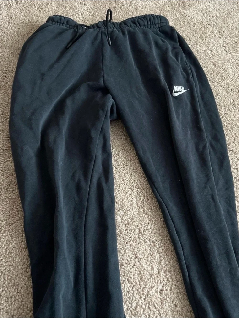 Nike Kids Black Jogger Sweatpants with White Logo